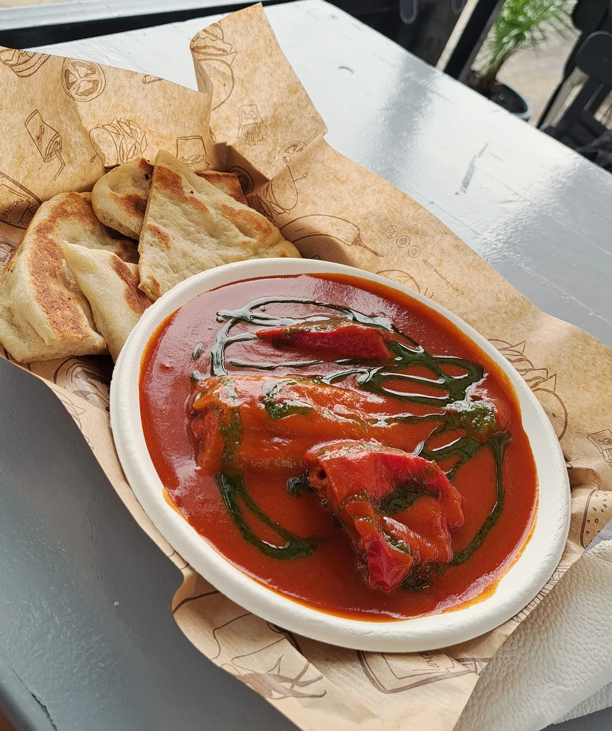 Töltött paprika lángossal